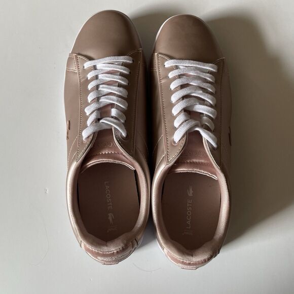 Lacoste Womens Carnaby EVO 118 7 SPW Metallic Pink White Sneaker Shoes Size 7.5 - Picture 7 of 8